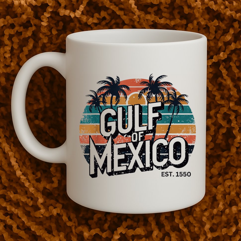 Gulf Of Mexico Est 1550 Retro Vintage Beach Mug