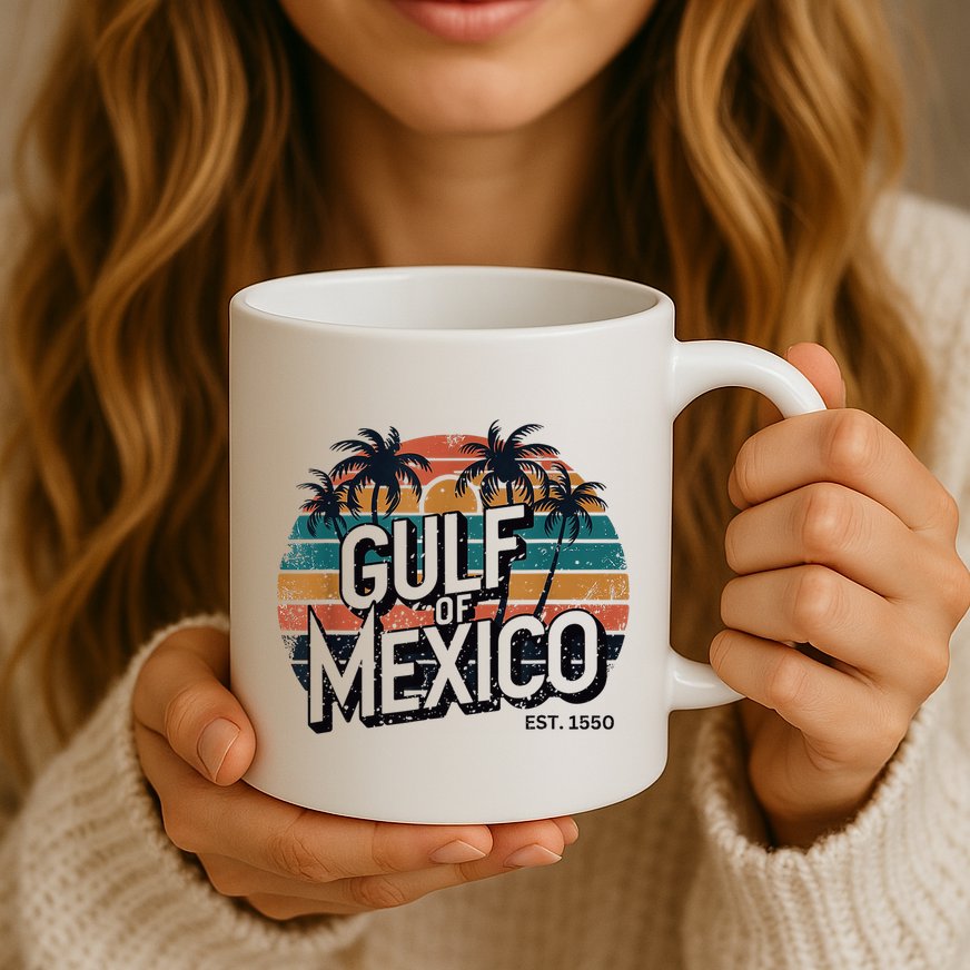 Gulf Of Mexico Est 1550 Retro Vintage Beach Mug