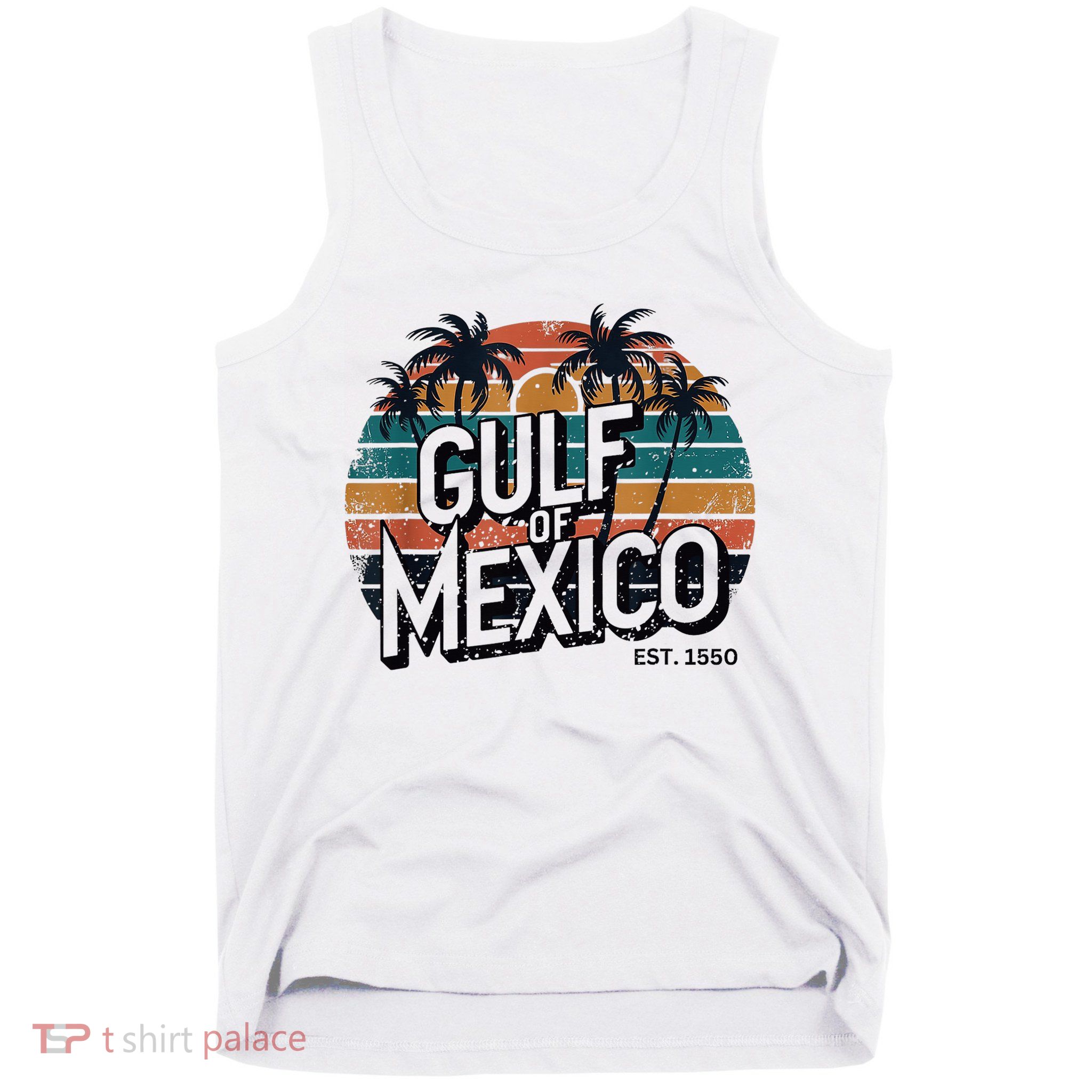 Gulf Of Mexico Est 1550 Retro Vintage Beach Tank Top