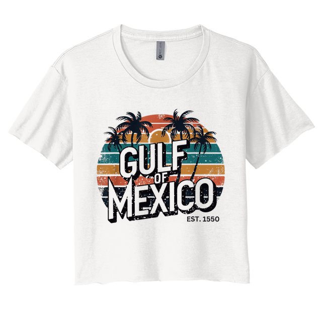Gulf Of Mexico Est 1550 Retro Vintage Beach Crop Top