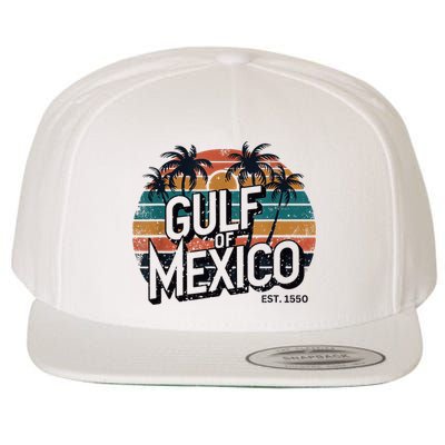 Gulf Of Mexico Est 1550 Retro Vintage Beach Wool Snapback Cap