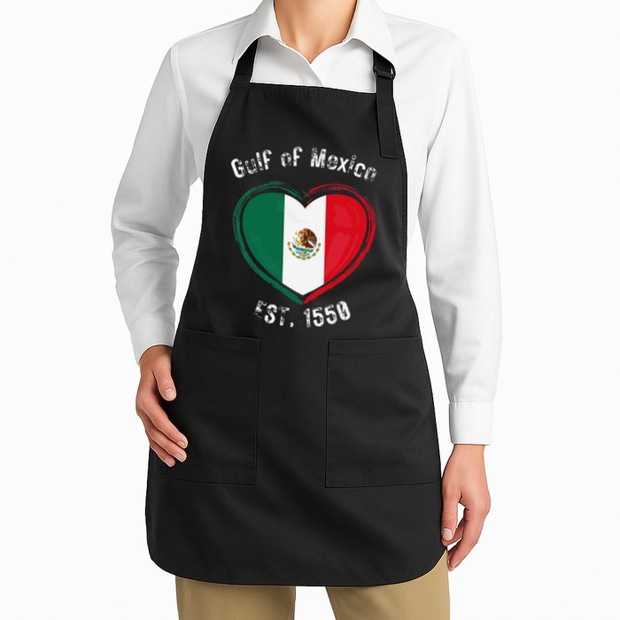 Gulf Of Mexico Written In Distressed Font Mexican Pride Apron
