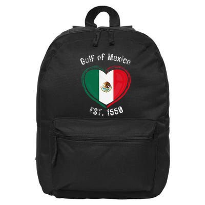 Gulf Of Mexico Written In Distressed Font Mexican Pride 16 in Basic Backpack