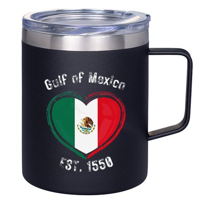 Gulf Of Mexico Written In Distressed Font Mexican Pride 12oz Stainless Steel Coffee Mug