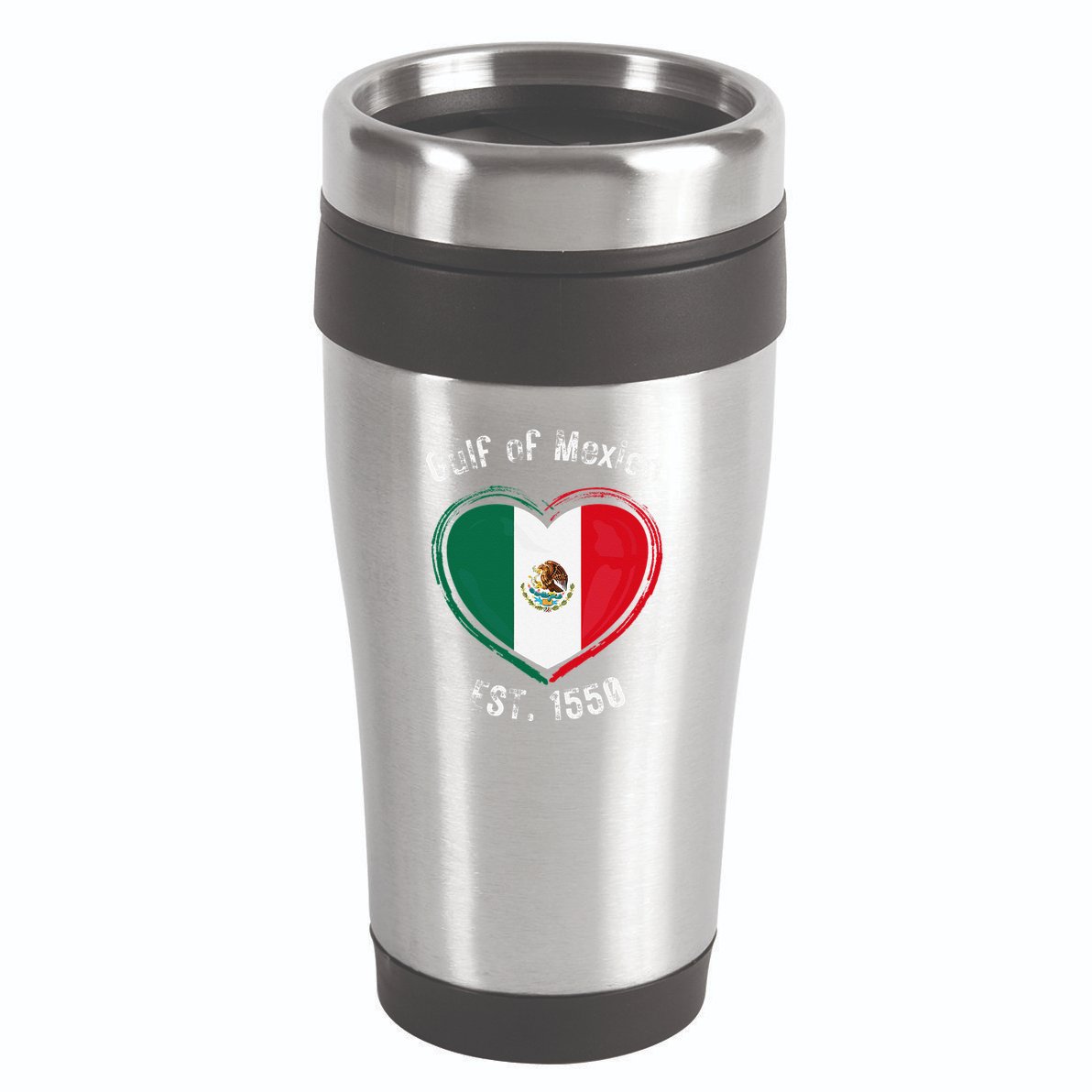 Gulf Of Mexico Written In Distressed Font Mexican Pride 16oz Travel Tumbler