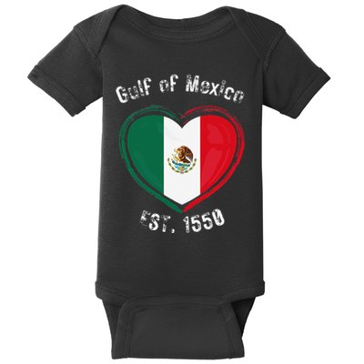 Gulf Of Mexico Written In Distressed Font Mexican Pride Baby Bodysuit