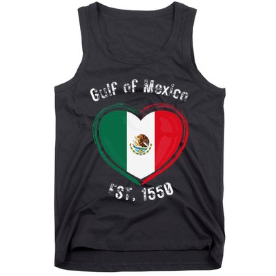 Gulf Of Mexico Written In Distressed Font Mexican Pride Tank Top