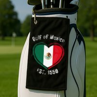 Gulf Of Mexico Written In Distressed Font Mexican Pride Golf Towel