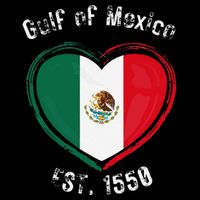 Gulf Of Mexico Written In Distressed Font Mexican Pride Cropped Pullover Crew