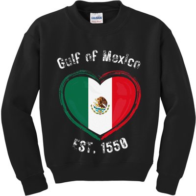 Gulf Of Mexico Written In Distressed Font Mexican Pride Kids Sweatshirt