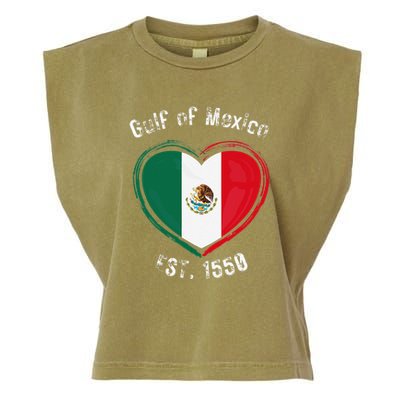 Gulf Of Mexico Written In Distressed Font Mexican Pride Garment-Dyed Women's Muscle Tee