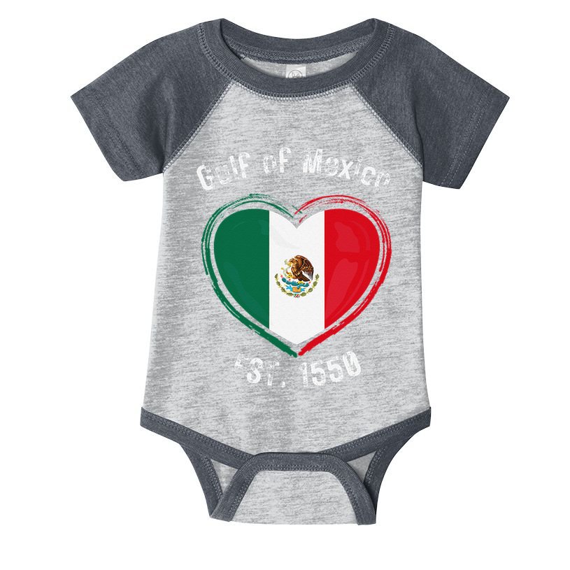Gulf Of Mexico Written In Distressed Font Mexican Pride Infant Baby Jersey Bodysuit