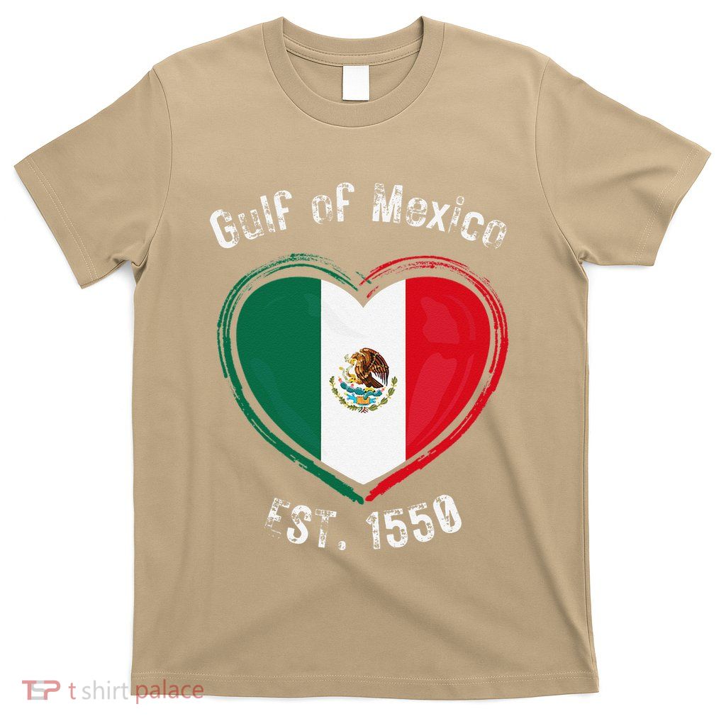 Gulf Of Mexico Written In Distressed Font Mexican Pride T-Shirt