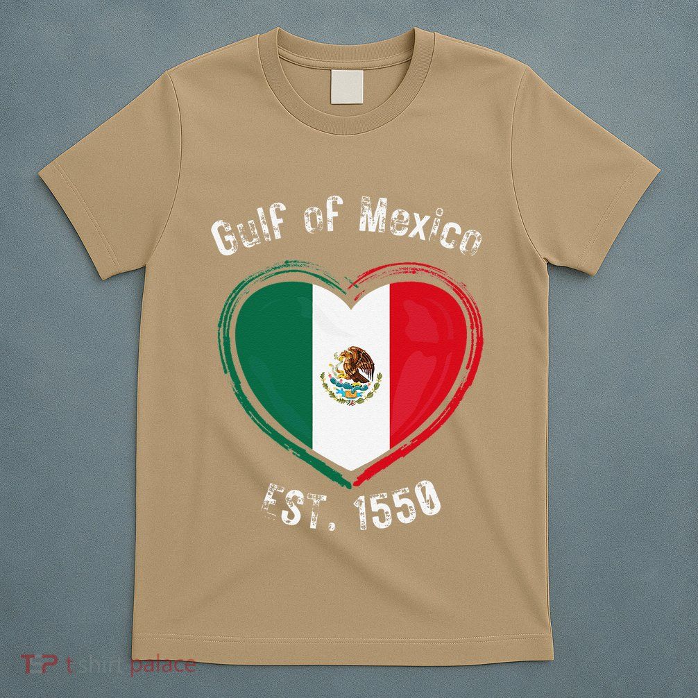 Gulf Of Mexico Written In Distressed Font Mexican Pride T-Shirt