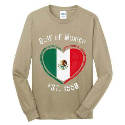 Gulf Of Mexico Written In Distressed Font Mexican Pride Tall Long Sleeve T-Shirt