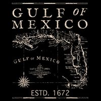 Gulf Of Mexico Since 1672 Historic Map Retro Gulf Beach Cooling Performance Crew T-Shirt