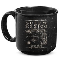 Gulf Of Mexico Since 1672 Historic Map Retro Gulf Beach 15oz Campfire Ceramic Mug