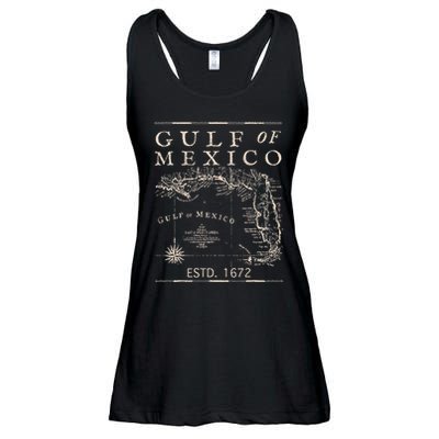 Gulf Of Mexico Since 1672 Historic Map Retro Gulf Beach Ladies Essential Flowy Tank