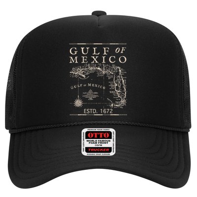 Gulf Of Mexico Since 1672 Historic Map Retro Gulf Beach Trucker Hat