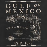 Gulf Of Mexico Since 1672 Historic Map Retro Gulf Beach Golf Towel
