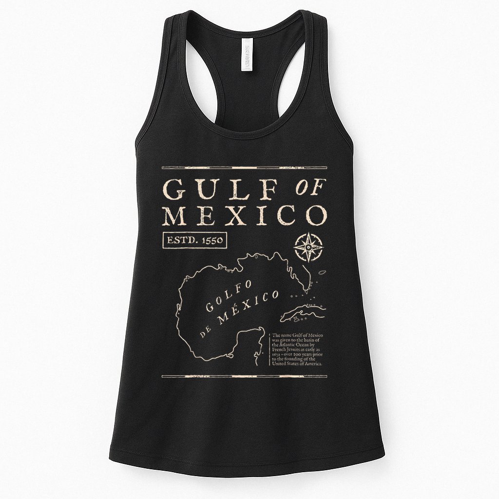 Gulf Of Mexico Est 1550 Historic Map Gulf Of Mexico .Png Womens Tank Top