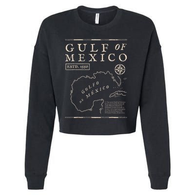 Gulf Of Mexico Est 1550 Historic Map Gulf Of Mexico .Png Cropped Pullover Crew
