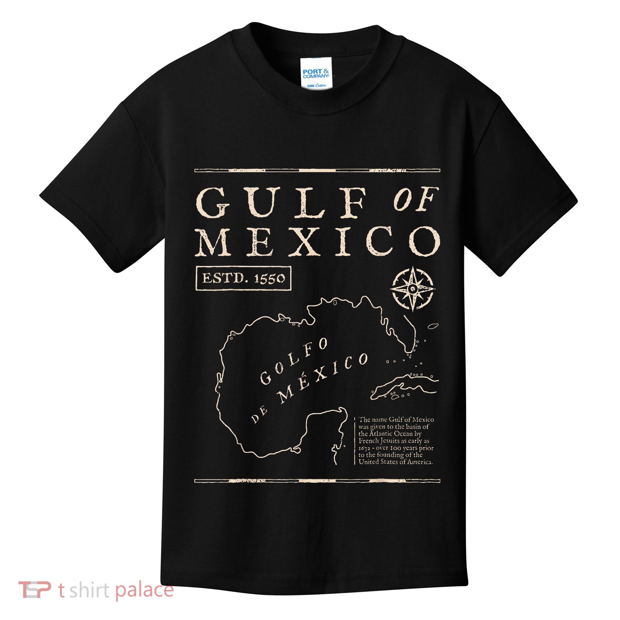 Gulf Of Mexico Est 1550 Historic Map Gulf Of Mexico .Png Kids T-Shirt