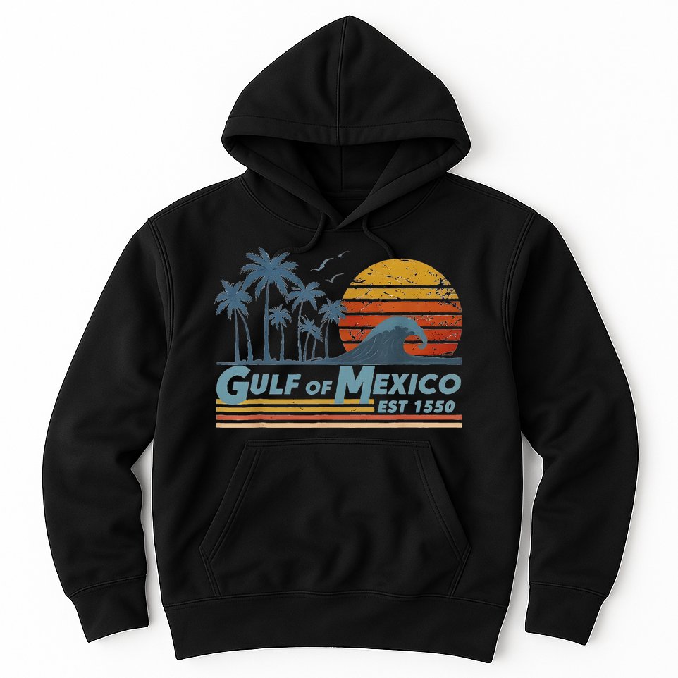 Gulf Of Mexico Since 1550 Retro Vintage Beach Hoodie