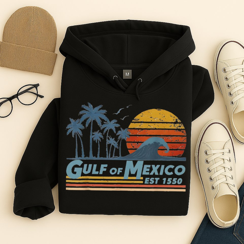 Gulf Of Mexico Since 1550 Retro Vintage Beach Hoodie
