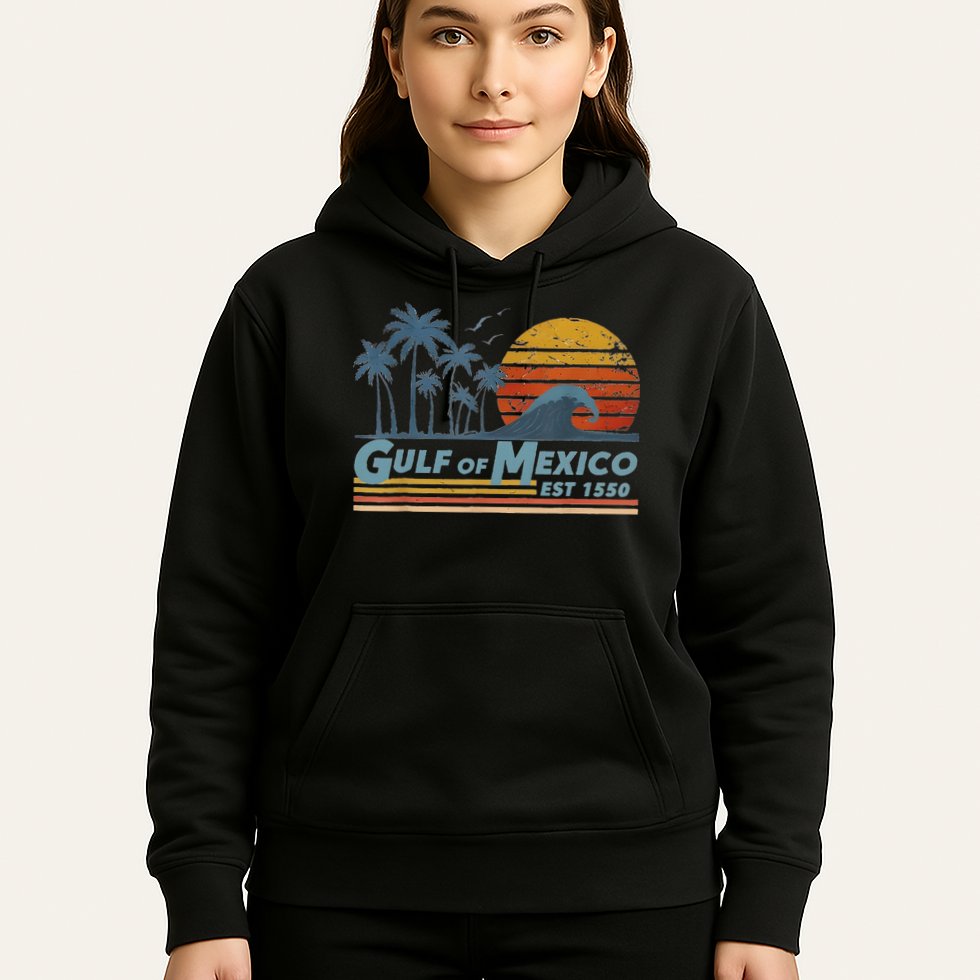 Gulf Of Mexico Since 1550 Retro Vintage Beach Hoodie