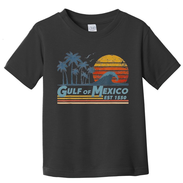 Gulf Of Mexico Since 1550 Retro Vintage Beach Toddler T-Shirt