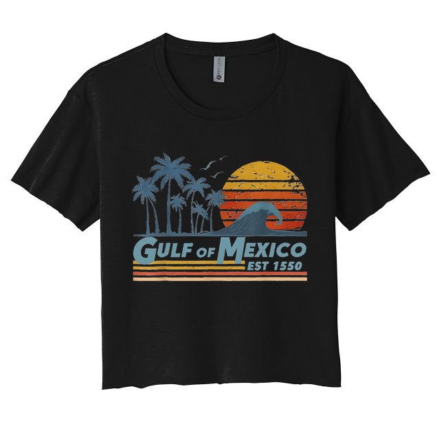 Gulf Of Mexico Since 1550 Retro Vintage Beach Crop Top
