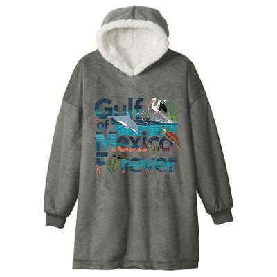 Gulf Of Mexico Forever Marine Wildlife Ocean Conservation Hooded Wearable Blanket