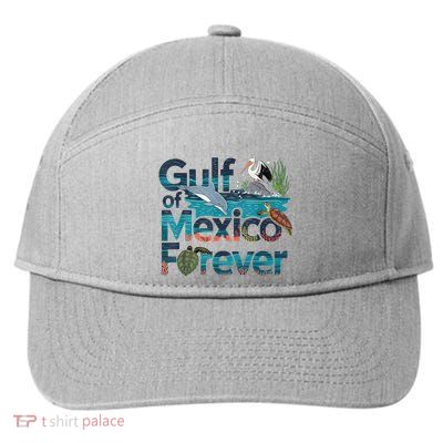 Gulf Of Mexico Forever Marine Wildlife Ocean Conservation 7-Panel Snapback Hat
