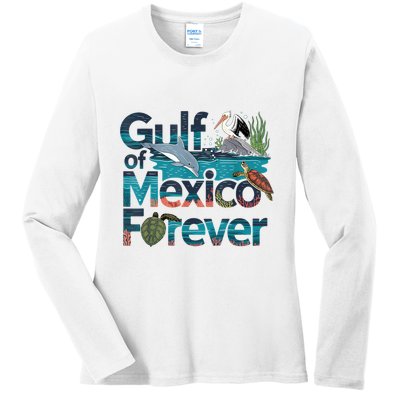 Gulf Of Mexico Forever Marine Wildlife Ocean Conservation Ladies Long Sleeve Shirt