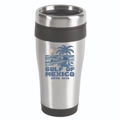Gulf Of Mexico 1672 Vintage Beach 16oz Travel Tumbler