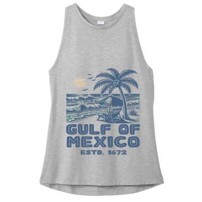 Gulf Of Mexico 1672 Vintage Beach Ladies PosiCharge Tri-Blend Wicking Tank