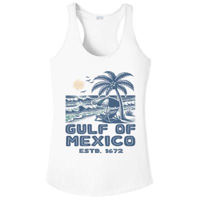 Gulf Of Mexico 1672 Vintage Beach Ladies PosiCharge Competitor Racerback Tank