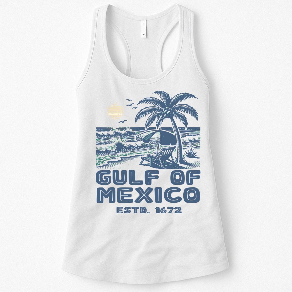 Gulf Of Mexico 1672 Vintage Beach Womens Tank Top