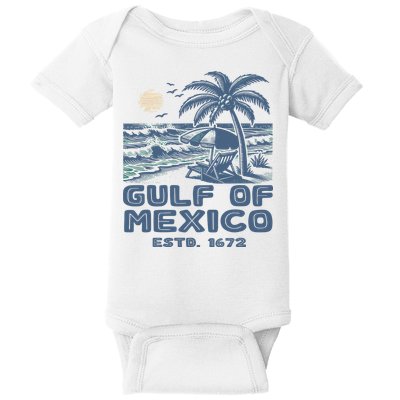 Gulf Of Mexico 1672 Vintage Beach Baby Bodysuit