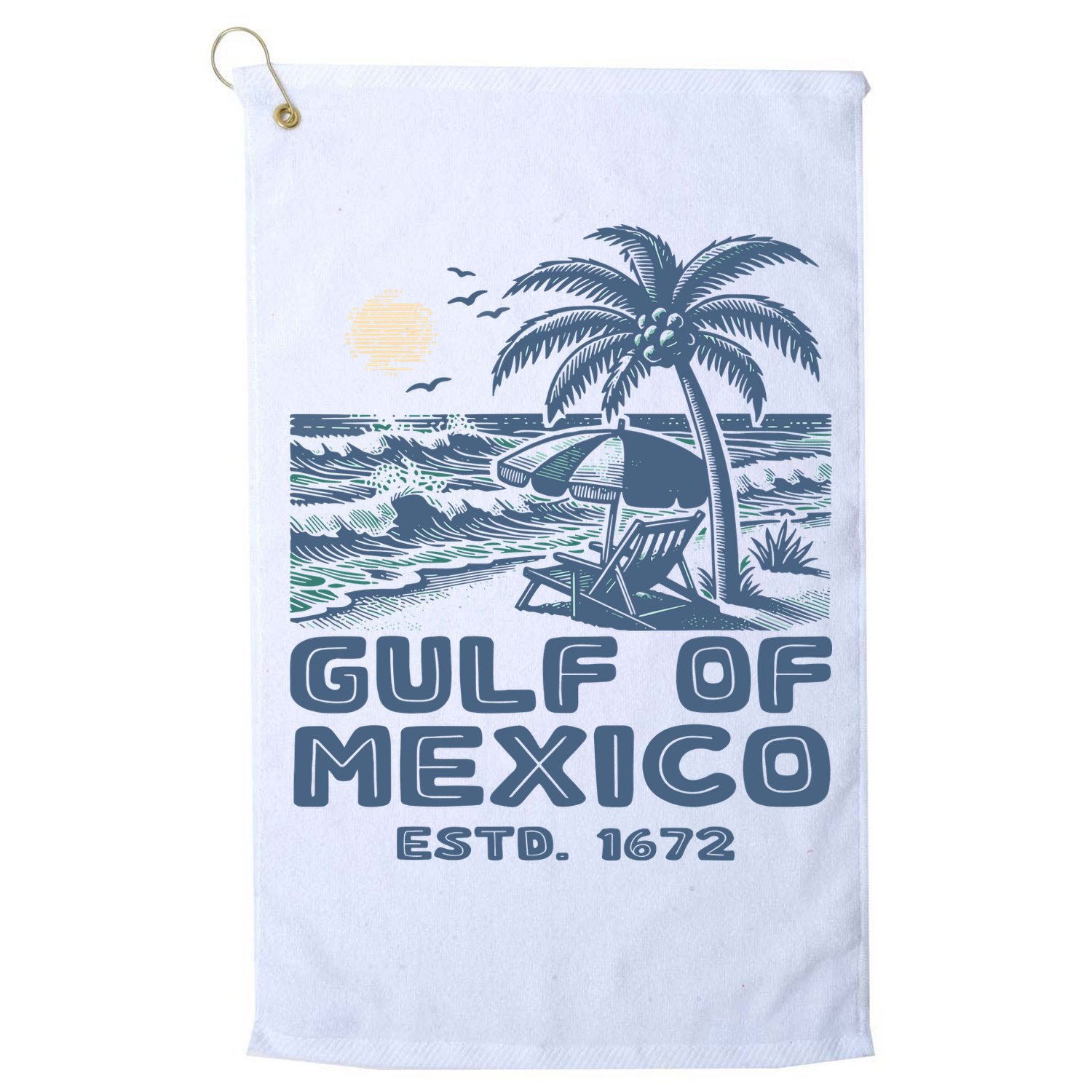 Gulf Of Mexico 1672 Vintage Beach Golf Towel