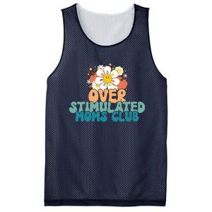 Groovy Overstimulated Moms Club Funny Trendy Mom Mesh Reversible Basketball Jersey Tank