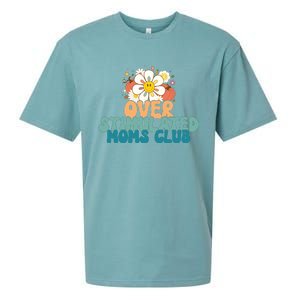 Groovy Overstimulated Moms Club Funny Trendy Mom Sueded Cloud Jersey T-Shirt