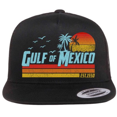 Gulf Of Mexico Est 1550 Retro Vintage Beach Flatbill Hat
