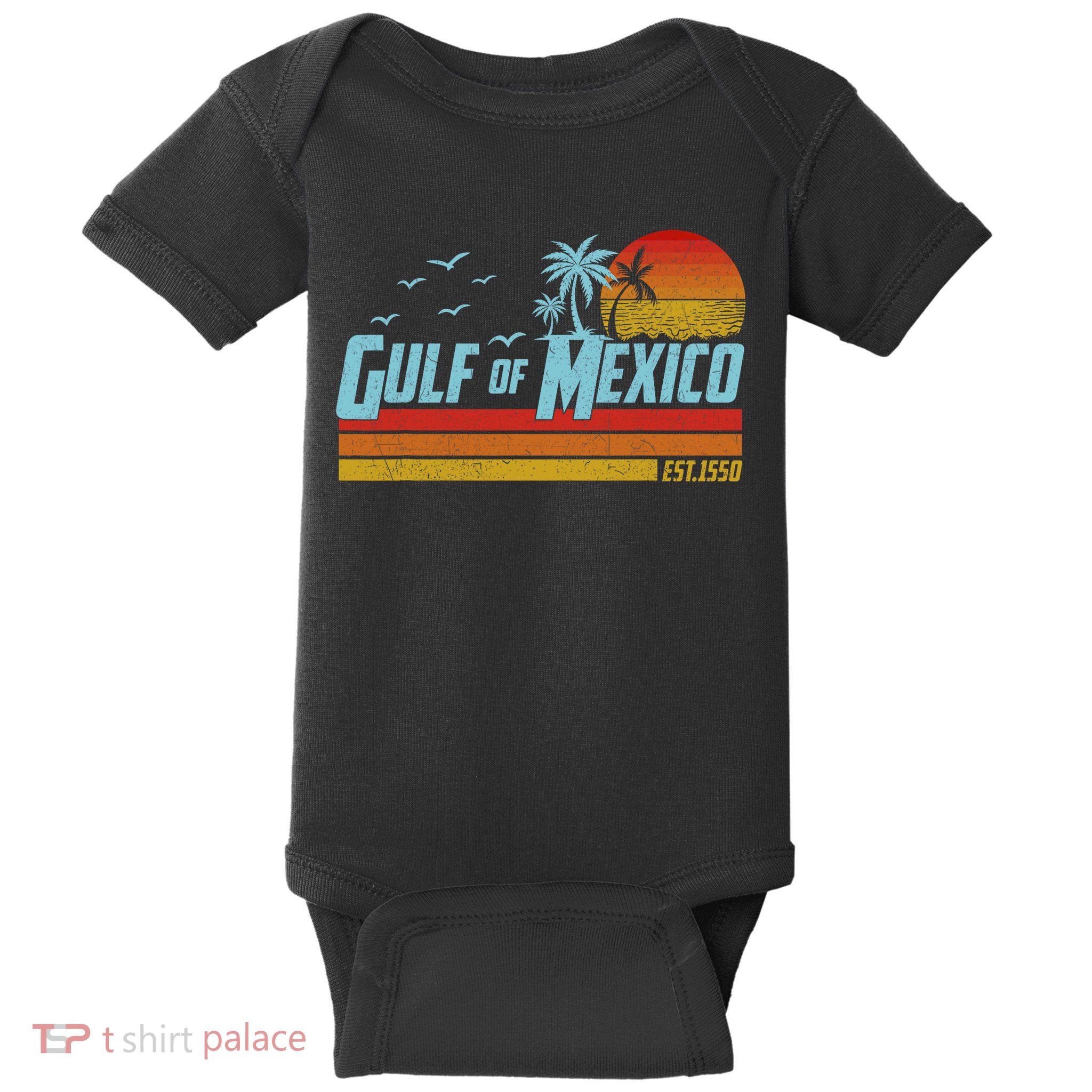 Gulf Of Mexico Est 1550 Retro Vintage Beach Baby Bodysuit