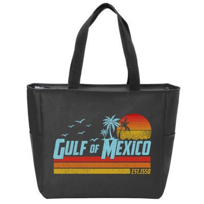 Gulf Of Mexico Est 1550 Retro Vintage Beach Zip Tote Bag