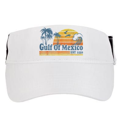 Gulf Of Mexico Est 1550 Retro Vintage Beach Gulf Of Mexico Adult Drive Performance Visor