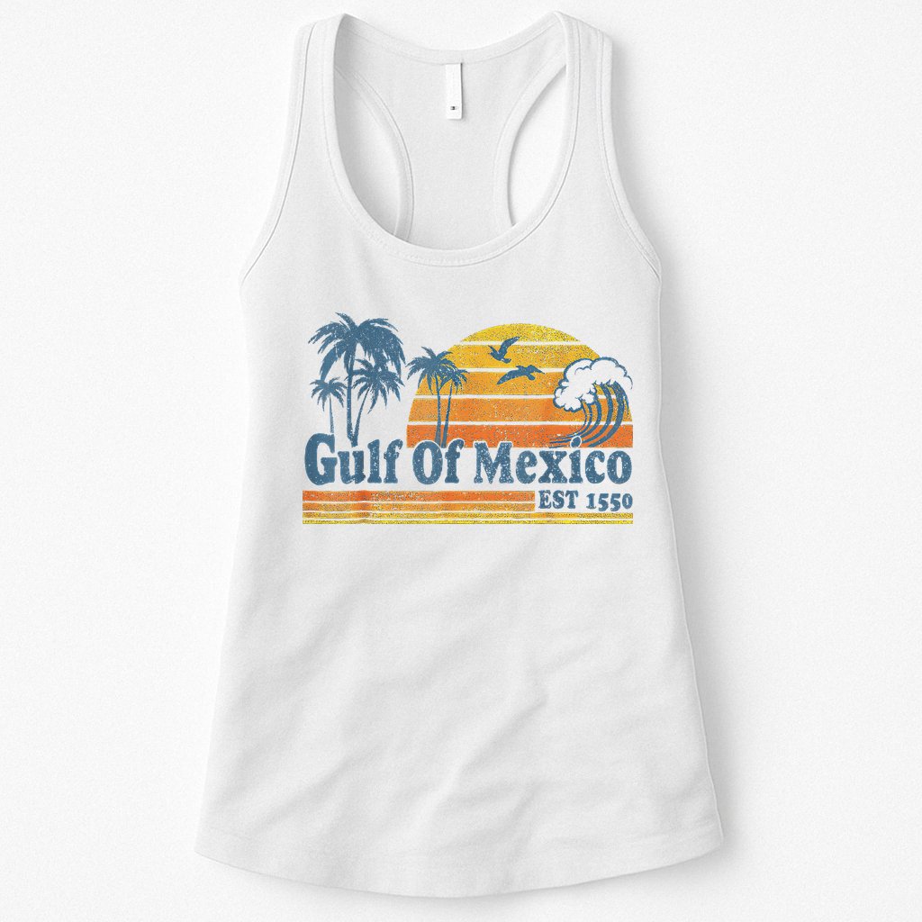 Gulf Of Mexico Est 1550 Retro Vintage Beach Gulf Of Mexico Womens Tank Top