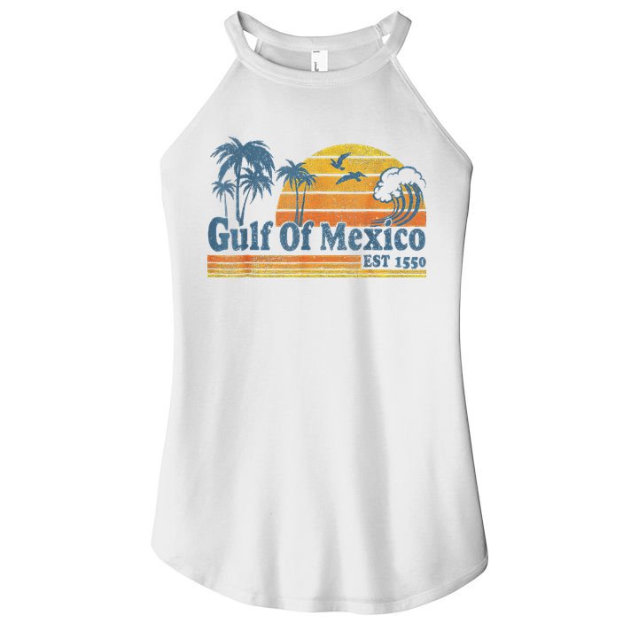 Gulf Of Mexico Est 1550 Retro Vintage Beach Gulf Of Mexico Women's Perfect Tri Rocker Tank
