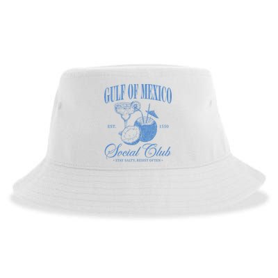 Gulf Of Mexico Vintage Gulf Of Mexico Social Club Est 1550 Sustainable Bucket Hat